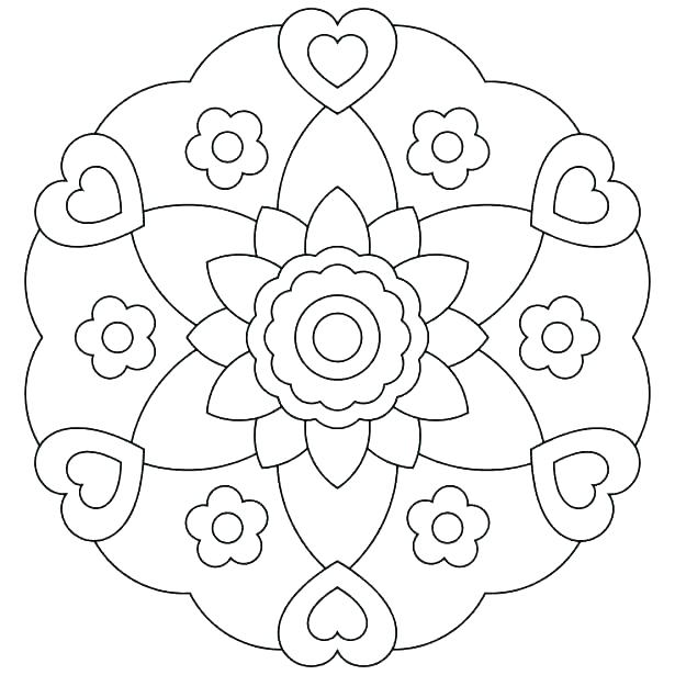 Easy Flower Coloring Pages Flowers Coloring Pages Easy Flower 615x615 Easy Flower Coloring Pages Flowers Coloring Pages Easy Flower