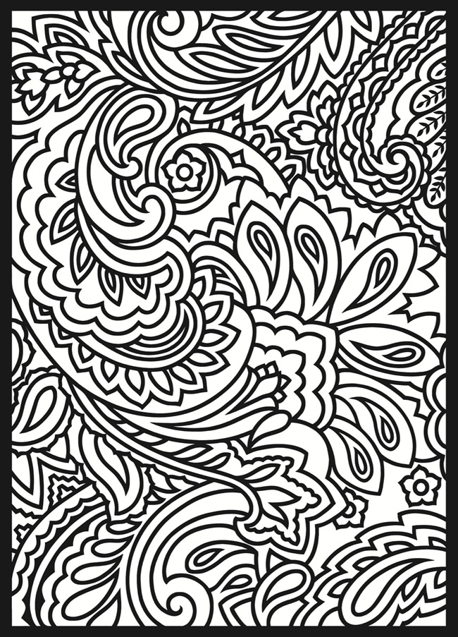 Paisley Design Coloring Pages For Adults 650x903 Paisley Design Coloring Pages For Adults