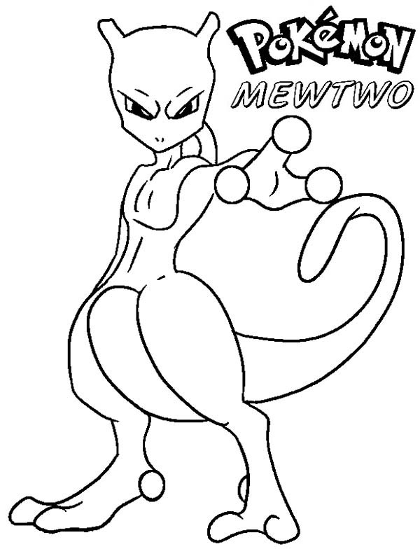 600x794 Pokemon Mewtwo Coloring Page