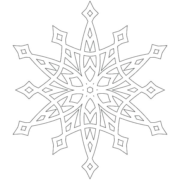 600x600 Snowflakes Coloring Page