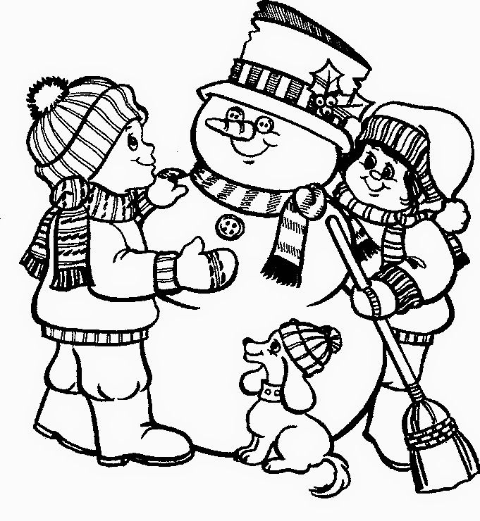 Easy Snowman Coloring Pages