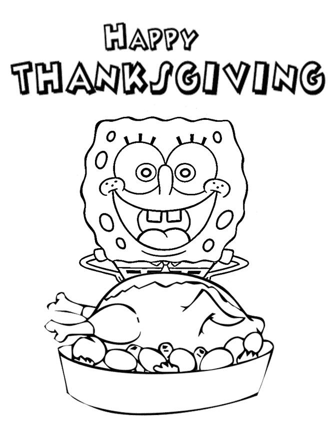 Thanksgiving Coloring Pages Spongebob Happy Thanksgiving 670x867 Thanksgiving Coloring Pages Spongebob Happy Thanksgiving