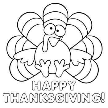 Cute Thanksgiving Turkey Coloring Pages 350x351 Cute Thanksgiving Turkey Coloring Pages