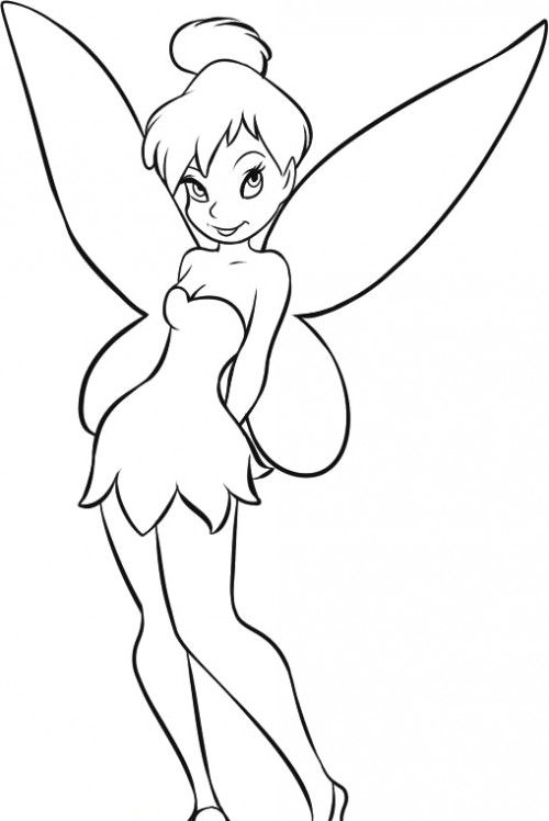 Easy Tinkerbell Coloring Pages