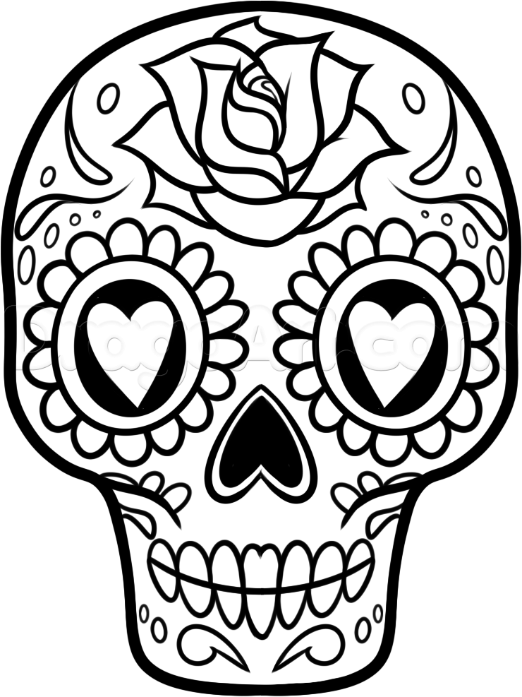 740x987 Plush Design Sugar Skull Coloring Pages 11 Pics Of Easy To Draw