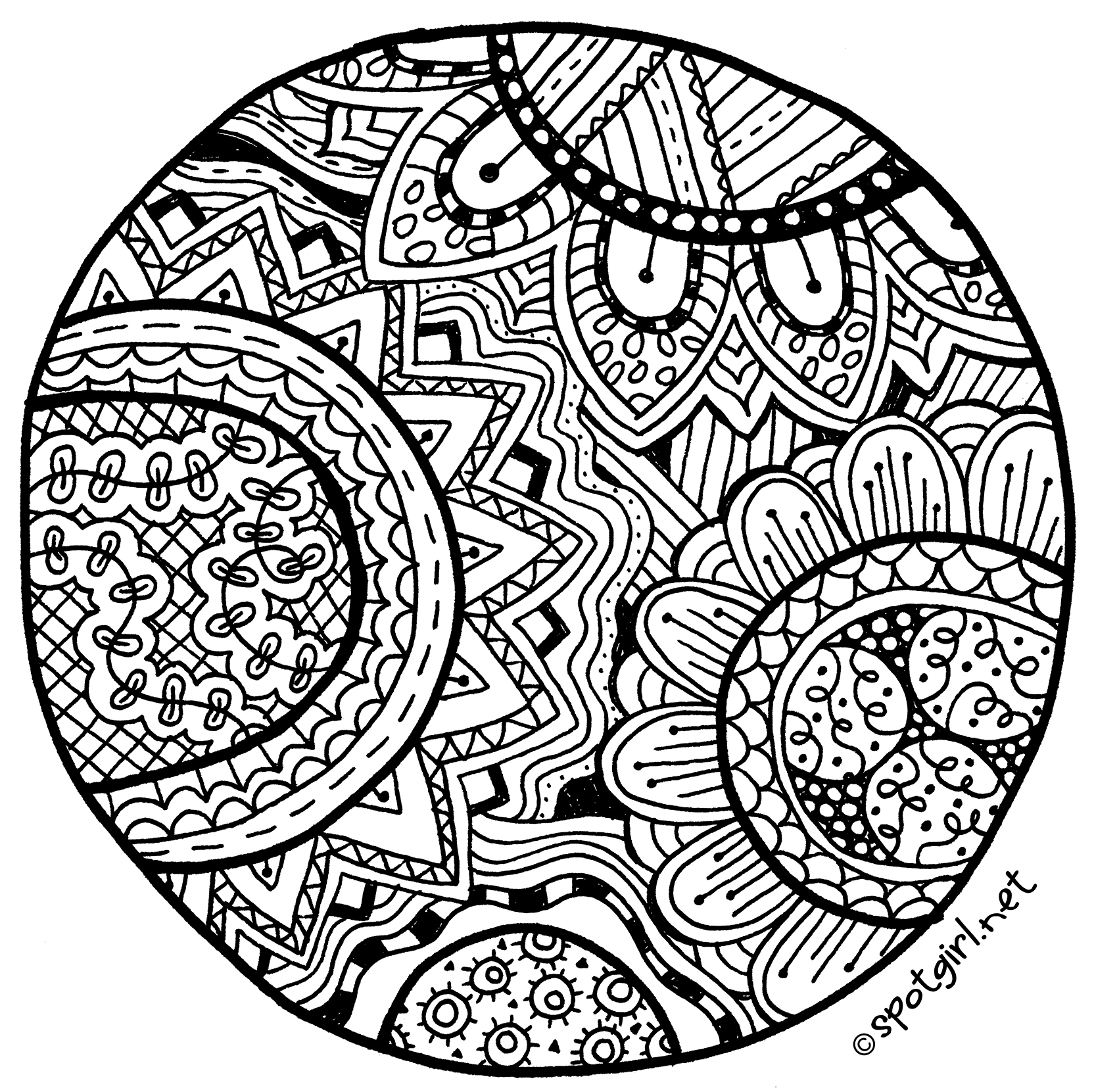 1664x1661 Printable Zentangle To Free Zentangle Printables