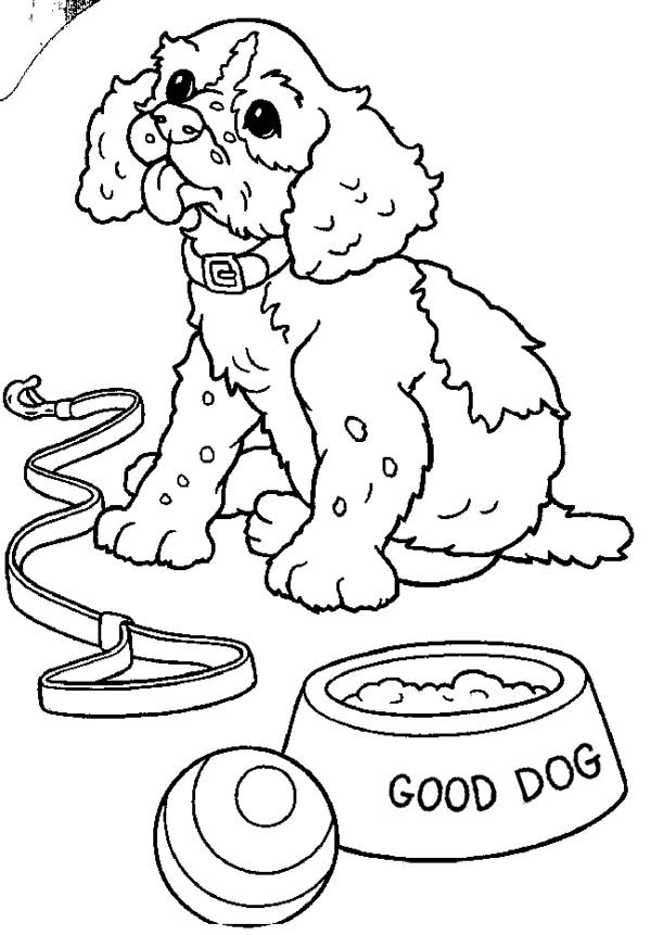 600x861 Very Soppy Dog After Eating Coloring Page