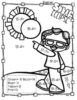 Solar Eclipse Subtraction Coloring Pages By Aj Bergs Tpt 270x350 Solar Eclipse Subtraction Coloring Pages By Aj Bergs Tpt