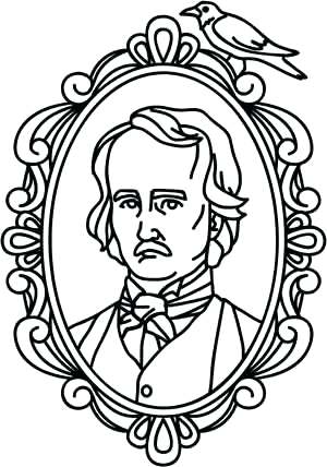 Edgar Allan Poe Coloring Pages 300x428 Edgar Allan Poe Coloring Pages