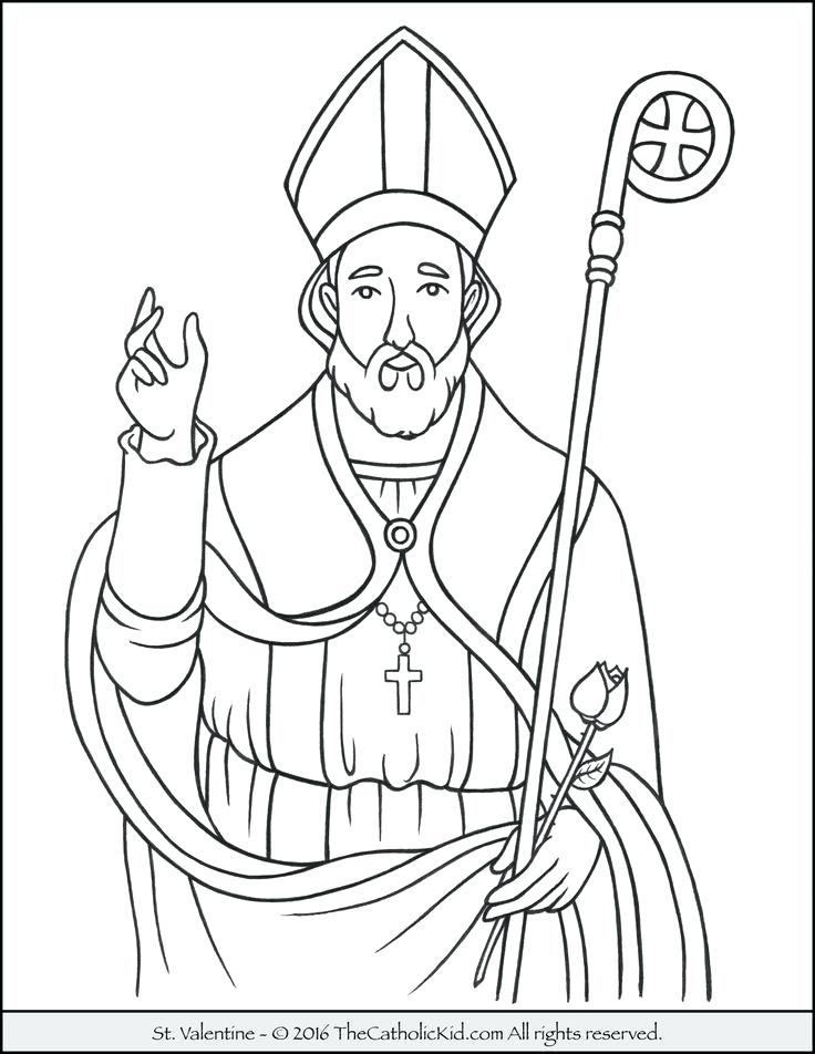 Catholic Saints Coloring Book With Saint Valentine Coloring Page 736x952 Catholic Saints Coloring Book With Saint Valentine Coloring Page