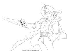 236x177 Mini Elric (Chibi Edward Elric) Lineart By Animemaniaco Lineart