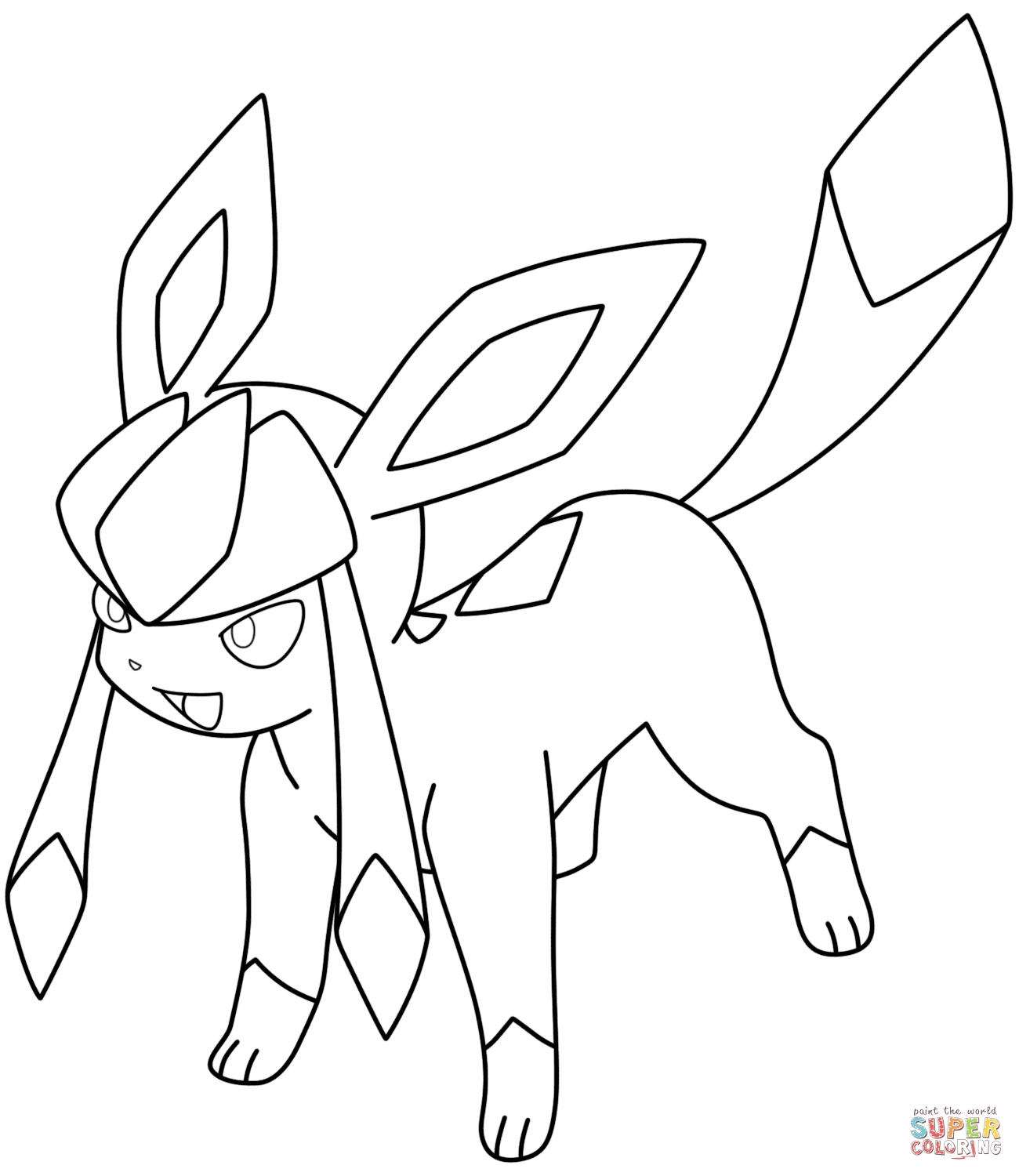 1300x1500 Pokemon Coloring Pages Eevee Evolutions Glaceon Printable