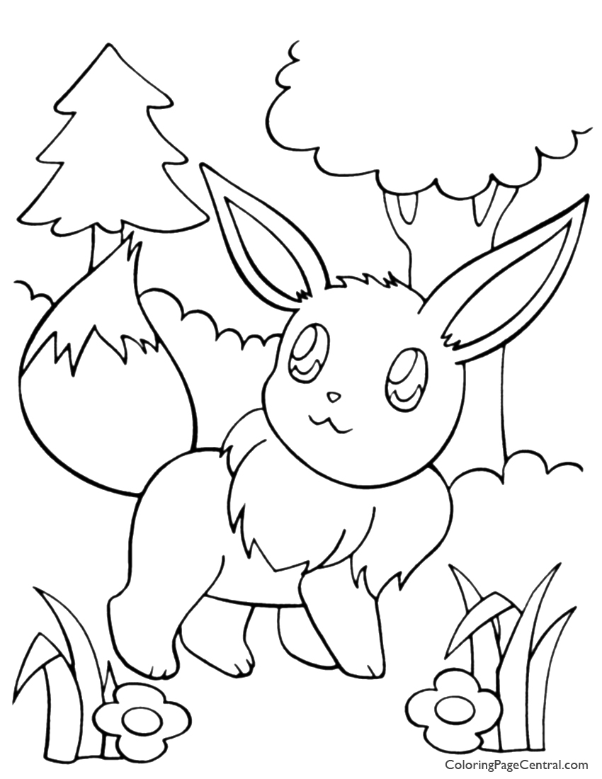 850x1100 Pokemon Eevee Coloring Page 01 Coloring Page Central