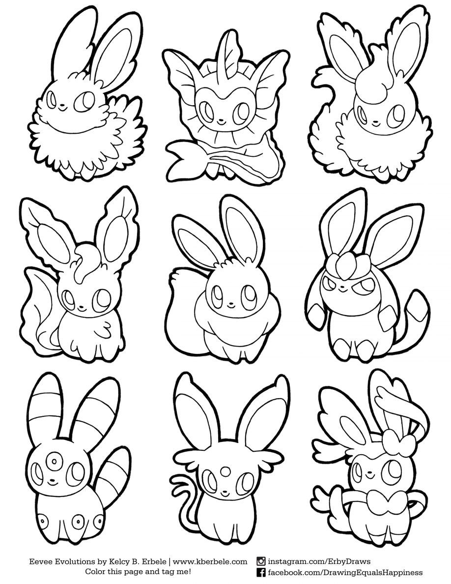 918x1188 Coloring. Eevee Evolutions Coloring Pages Printable Eevee Coloring