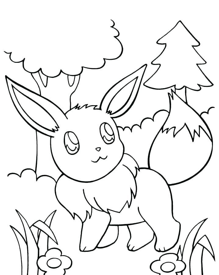 718x902 Interesting Pokemon Coloring Pages Eevee Printable Coloring Pages