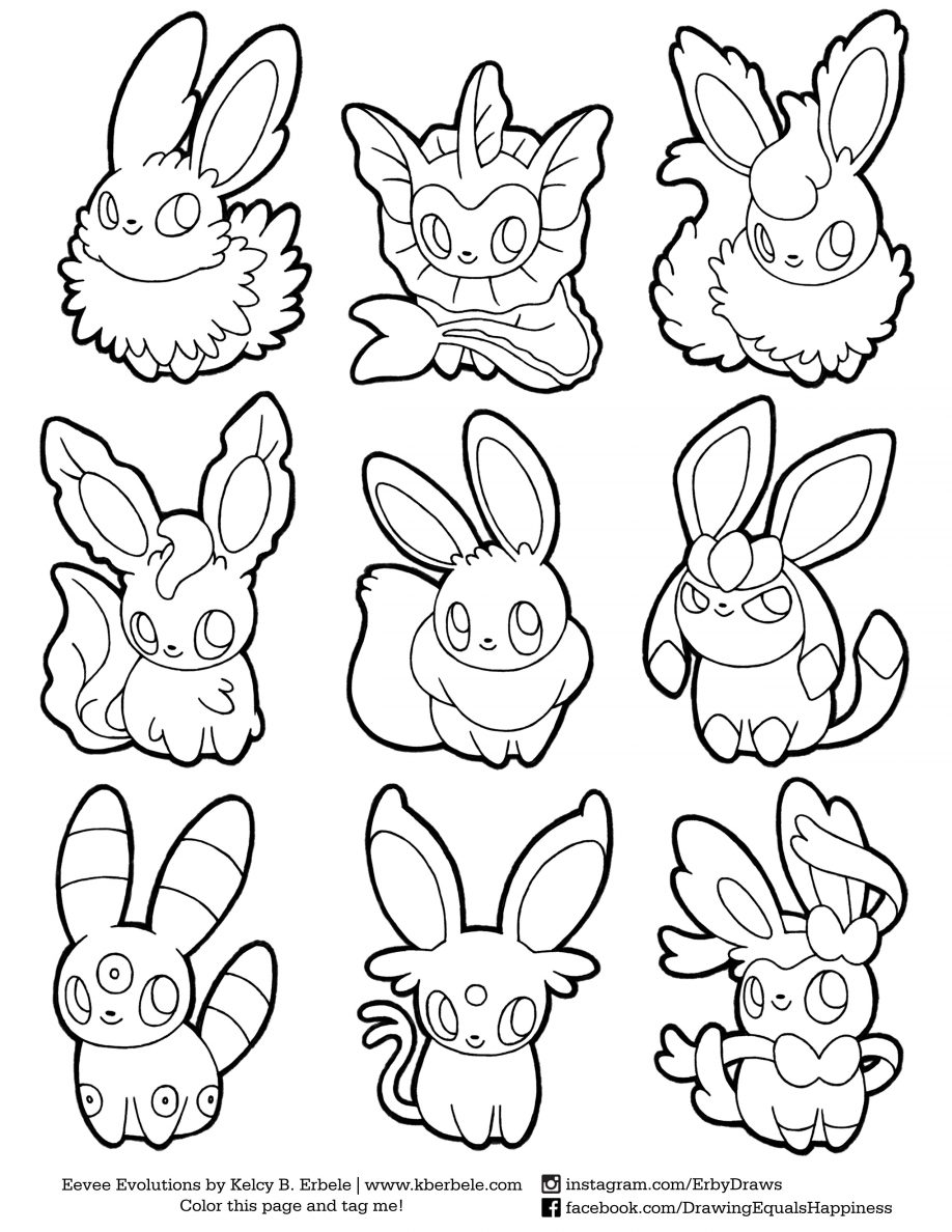 918x1188 Coloring. Eevee Evolutions Coloring Pages Printable Eevee Coloring
