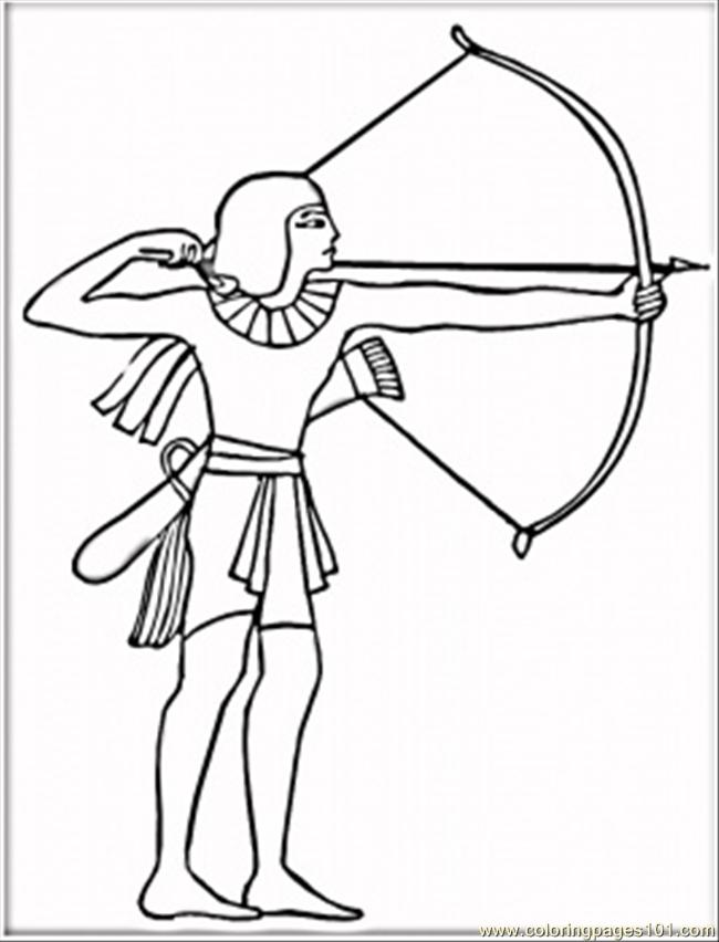 Egyptian With Bow Coloring Page 650x852 Egyptian With Bow Coloring Page