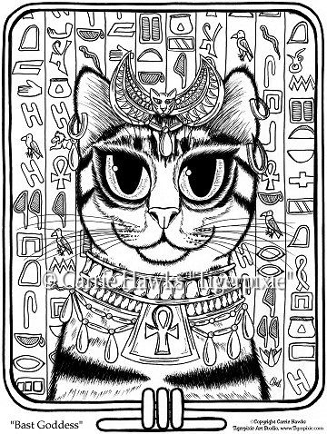 360x478 Ancient Egypt Cat Coloring Pages Bastet Colouring Pages