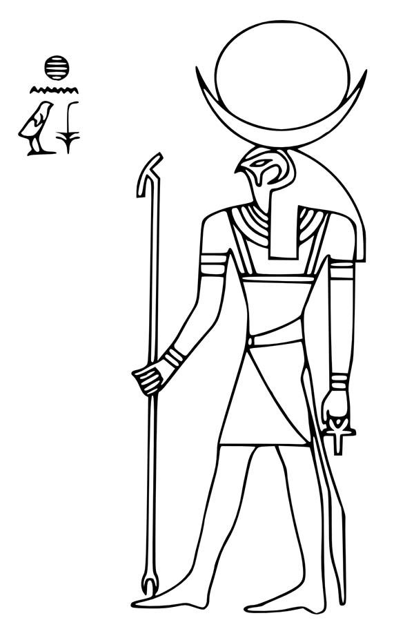 600x924 Ancient Egypt Sun God Ra Coloring Page
