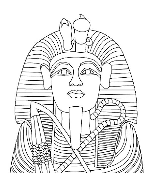 600x687 King Tutankhamen S Gold Coffin Coloring Page Egypt Theme Party
