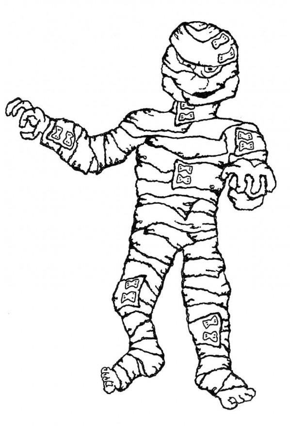 598x880 Mummy Coloring Pages Halloween Free Printable Mummy Coloring Pages