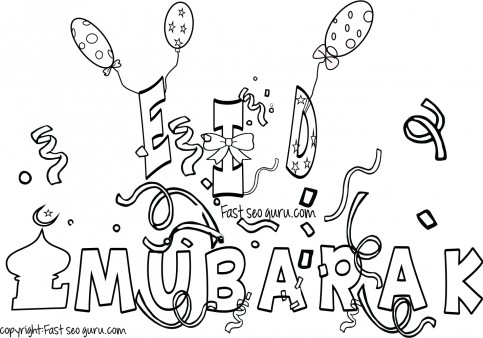 483x338 Eid Mubarak Coloring Pages For Kids