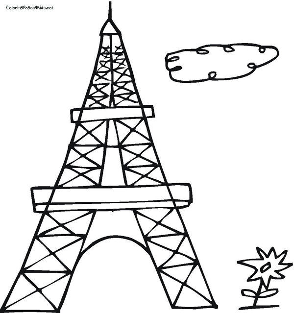 600x639 Best Eiffel Tower Coloring Pages For Kids 17894,