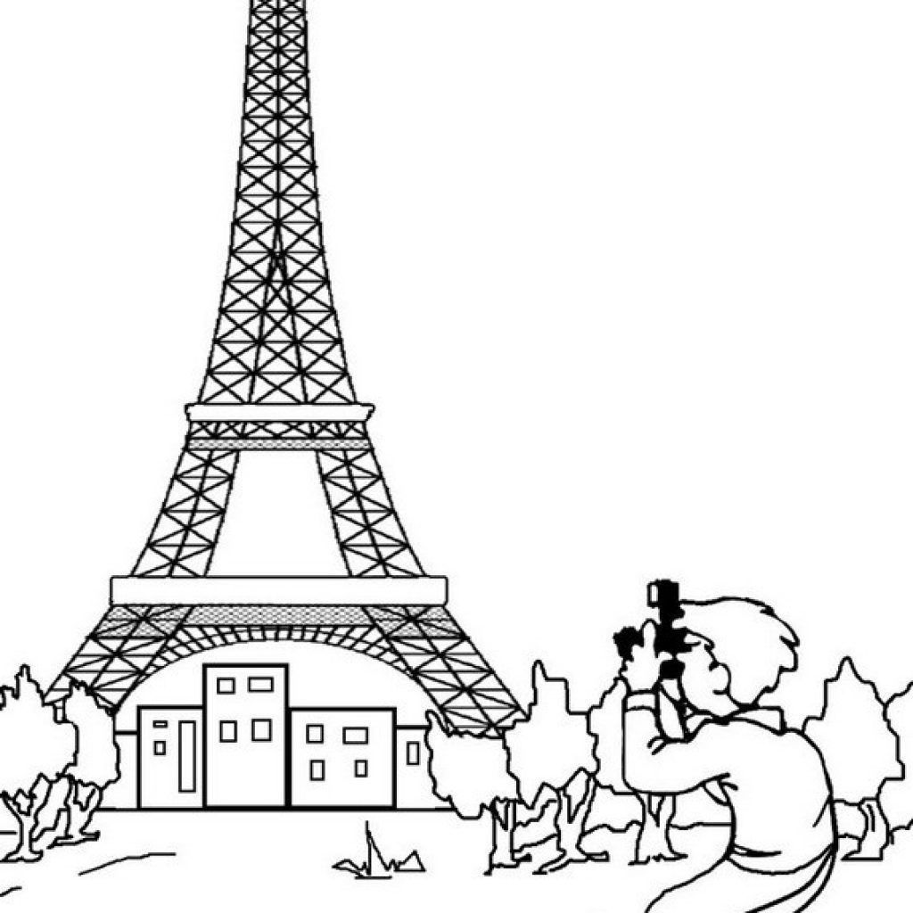 1024x1024 Eiffel Tower Coloring Pages
