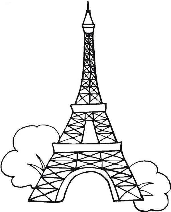 600x742 Seven Wonders Of The World Eiffel Tower Coloring Page