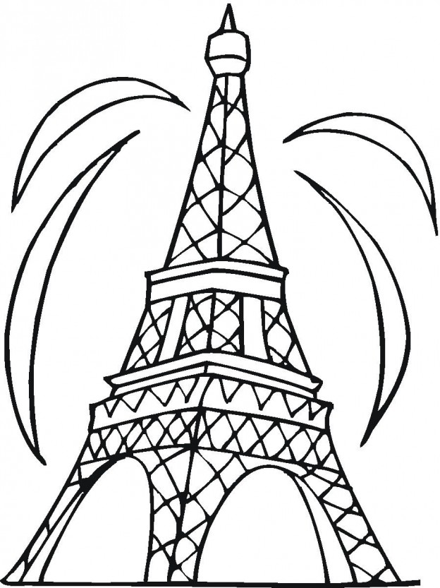 624x833 Eiffel Tower Coloring Page 483362