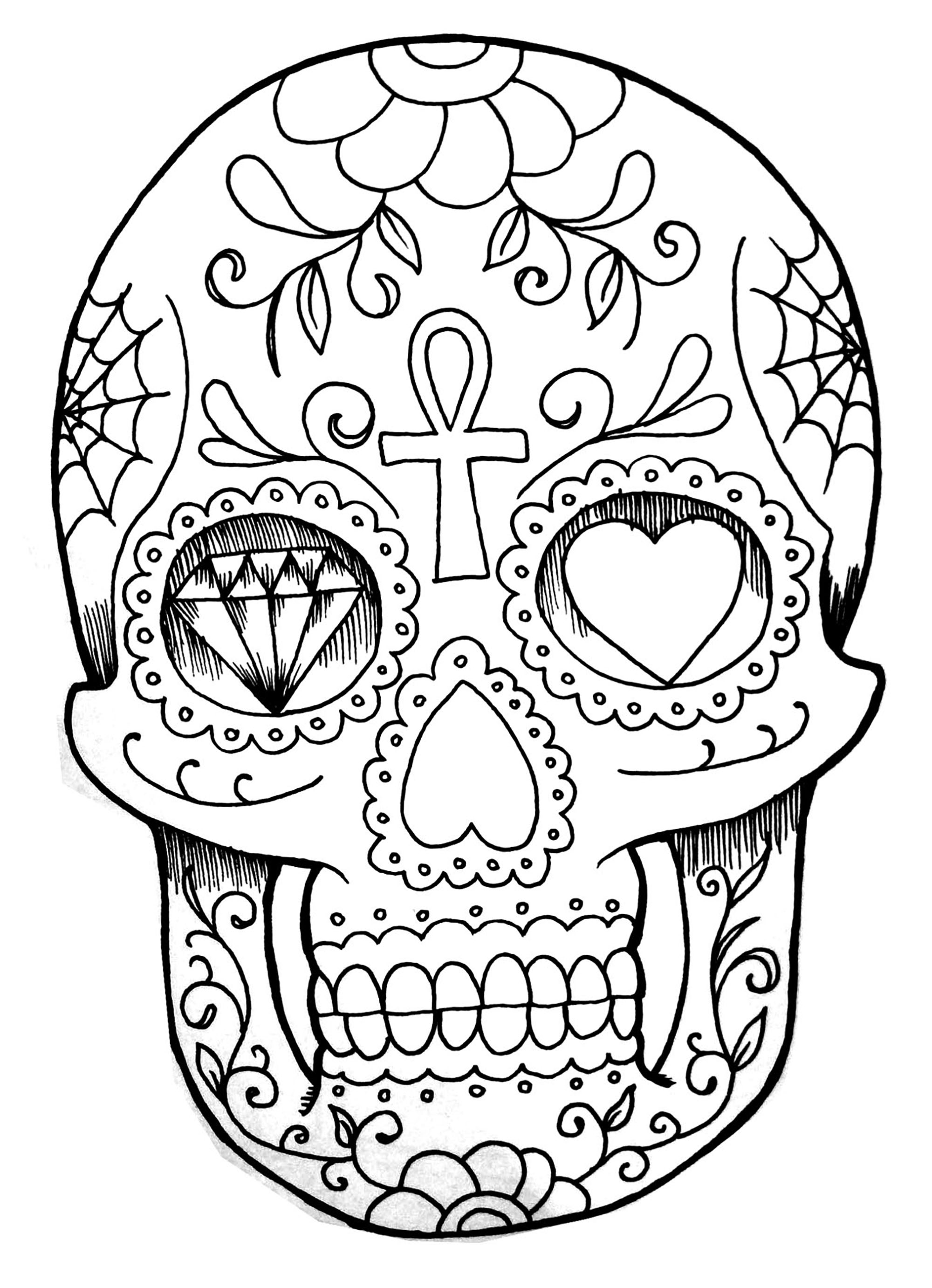 El Dia De Los Muertos Skull Hand Drawing 2000x2764 El Dia De Los Muertos Skull Hand Drawing