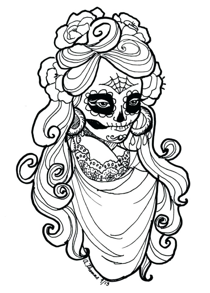 Dia De Los Muertos Coloring Pages Coloring Ideas Pro 689x960 Dia De Los Muertos Coloring Pages Coloring Ideas Pro