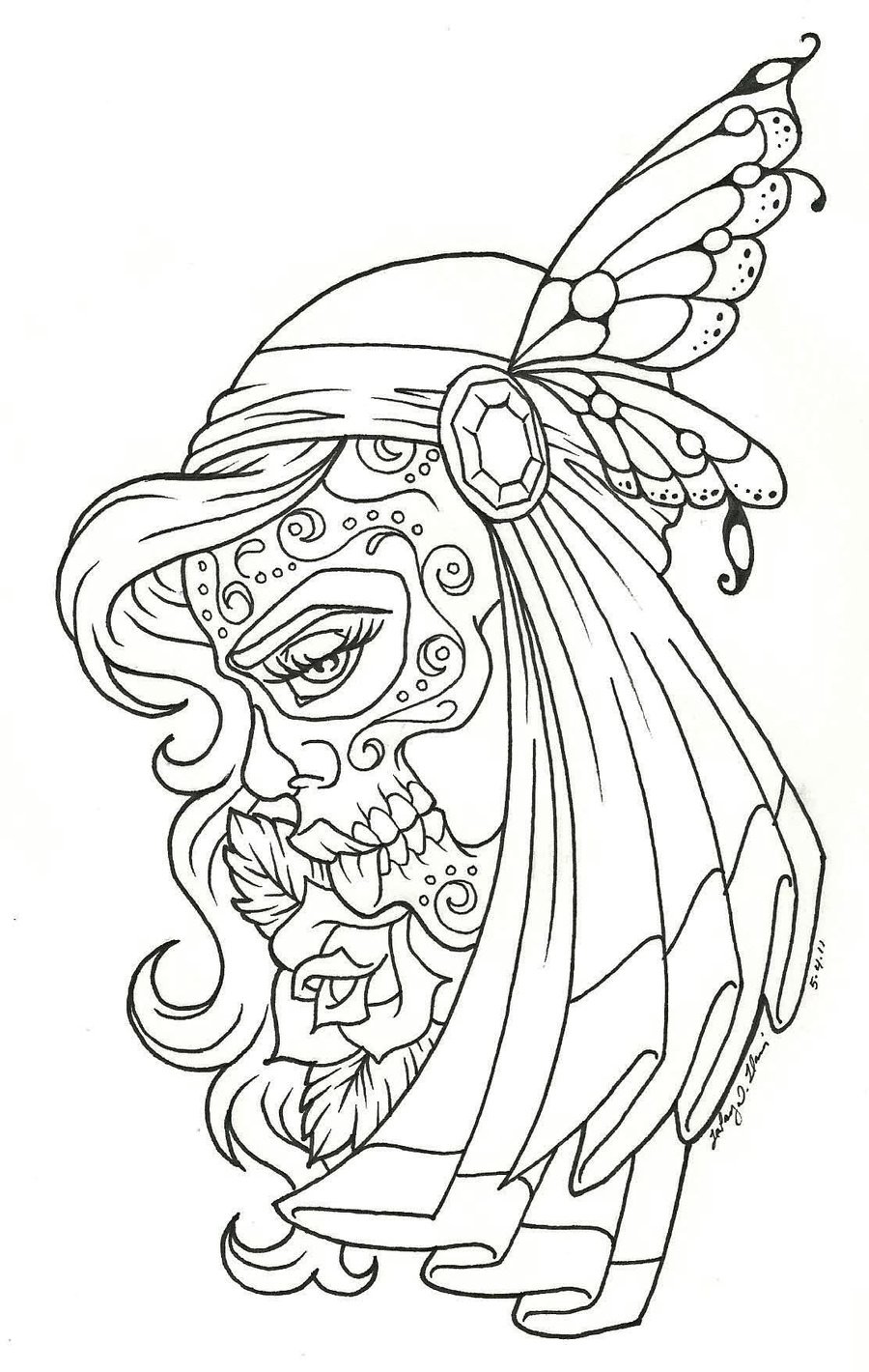 Dia De Los Muertos Coloring Page 06 Pages 900x1420 Dia De Los Muertos Coloring Page 06 Pages