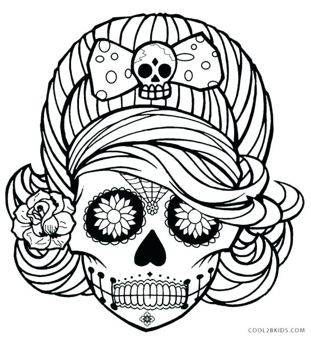 618x673 Inspirational Day Of The Dead Skull Coloring Pages Printable