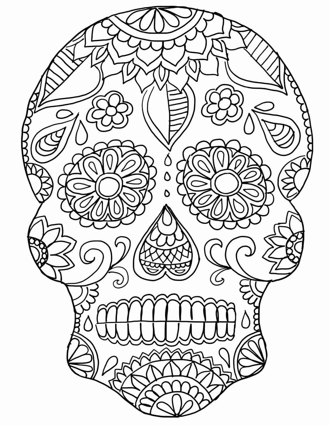 1122x1452 Day Of The Dead Sugar Skull Coloring Page On Dia De Los Muertos