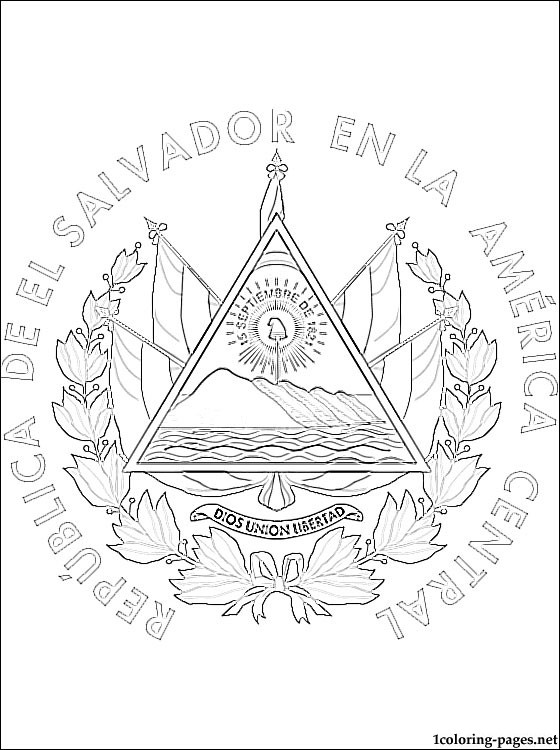 El Salvador Coat Of Arms Coloring Page Coloring Pages 560x750 El Salvador Coat Of Arms Coloring Page Coloring Pages