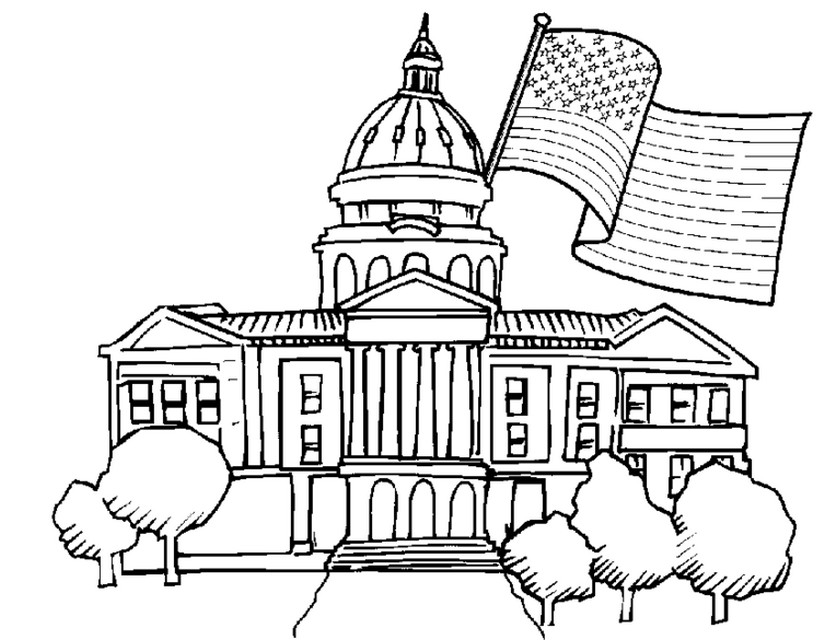 825x640 Adult Coloring Page Us Presidential Election White House 6