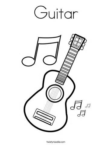 371x480 Guitar Coloring Page
