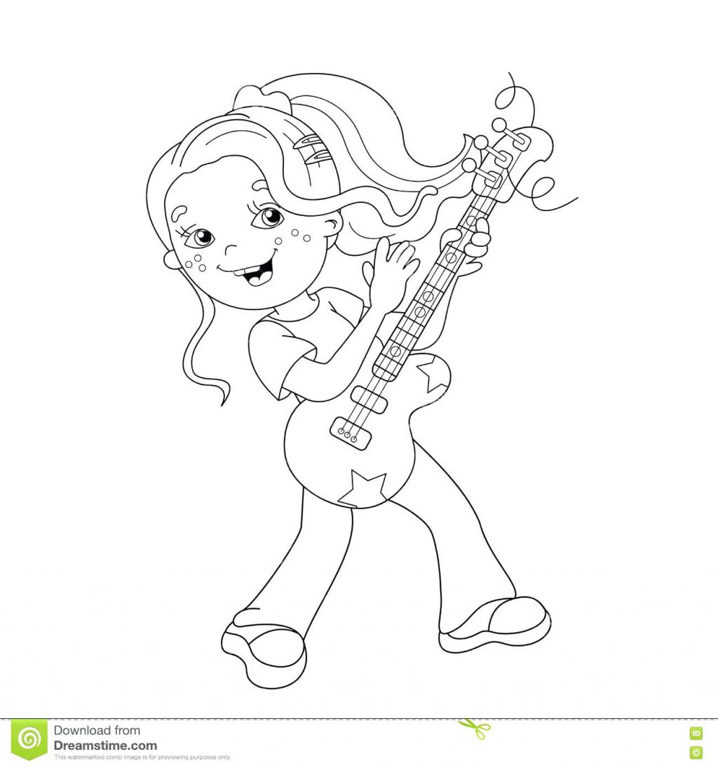 1024x1095 Coloring Pages ~ Guitar Coloring Pages Page Outline Of Cartoon