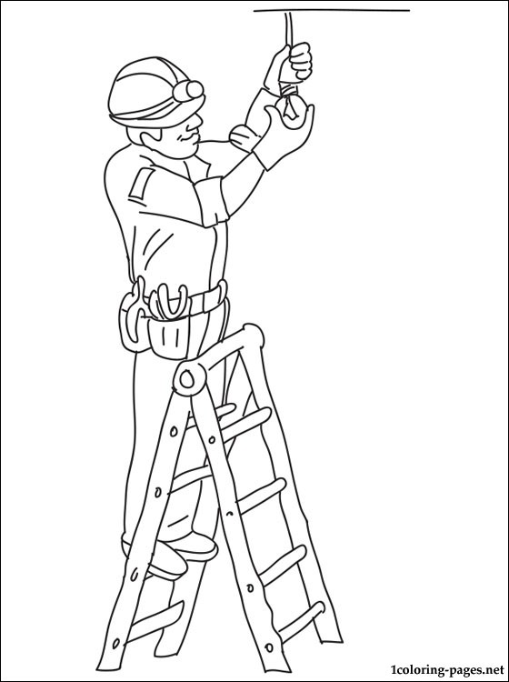 560x750 Coloring Page With The Electrician Coloring Pages