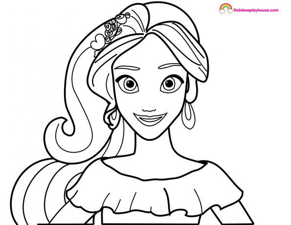Elena Of Avalor Printable Coloring Page 595x460 Elena Of Avalor Printable Coloring Page