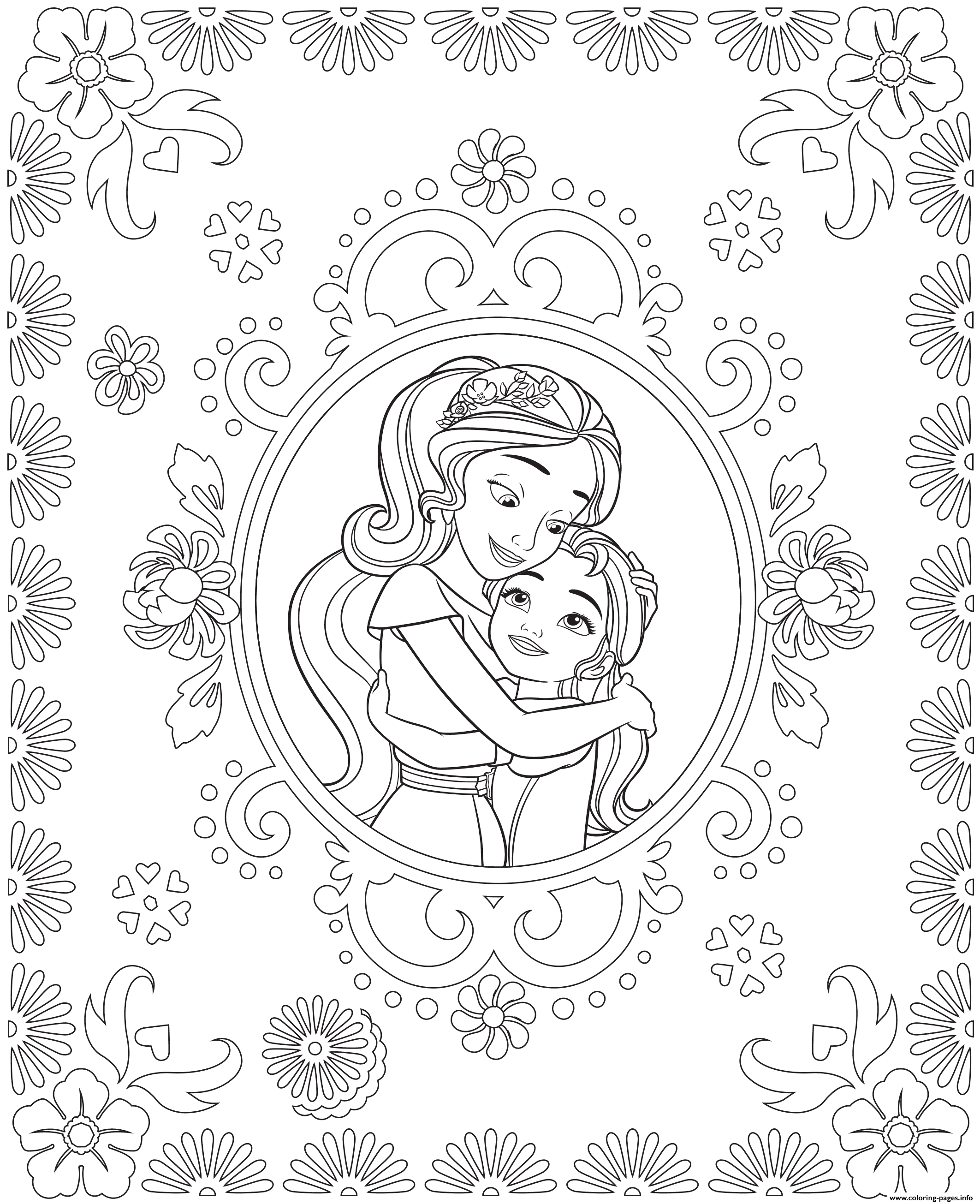 Princess Elena Of Avalor And Sister Isabel Colouring Page Coloring 2125x2610 Princess Elena Of Avalor And Sister Isabel Colouring Page Coloring