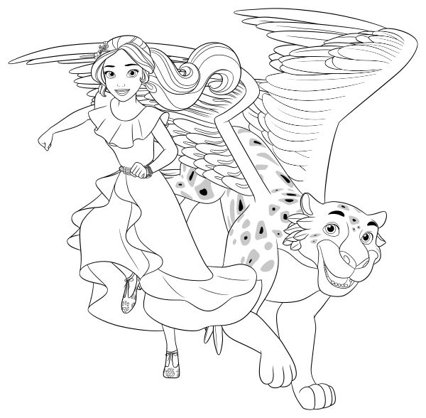 600x588 Elena Of Avalor Coloring Pages To Download And Print For Free