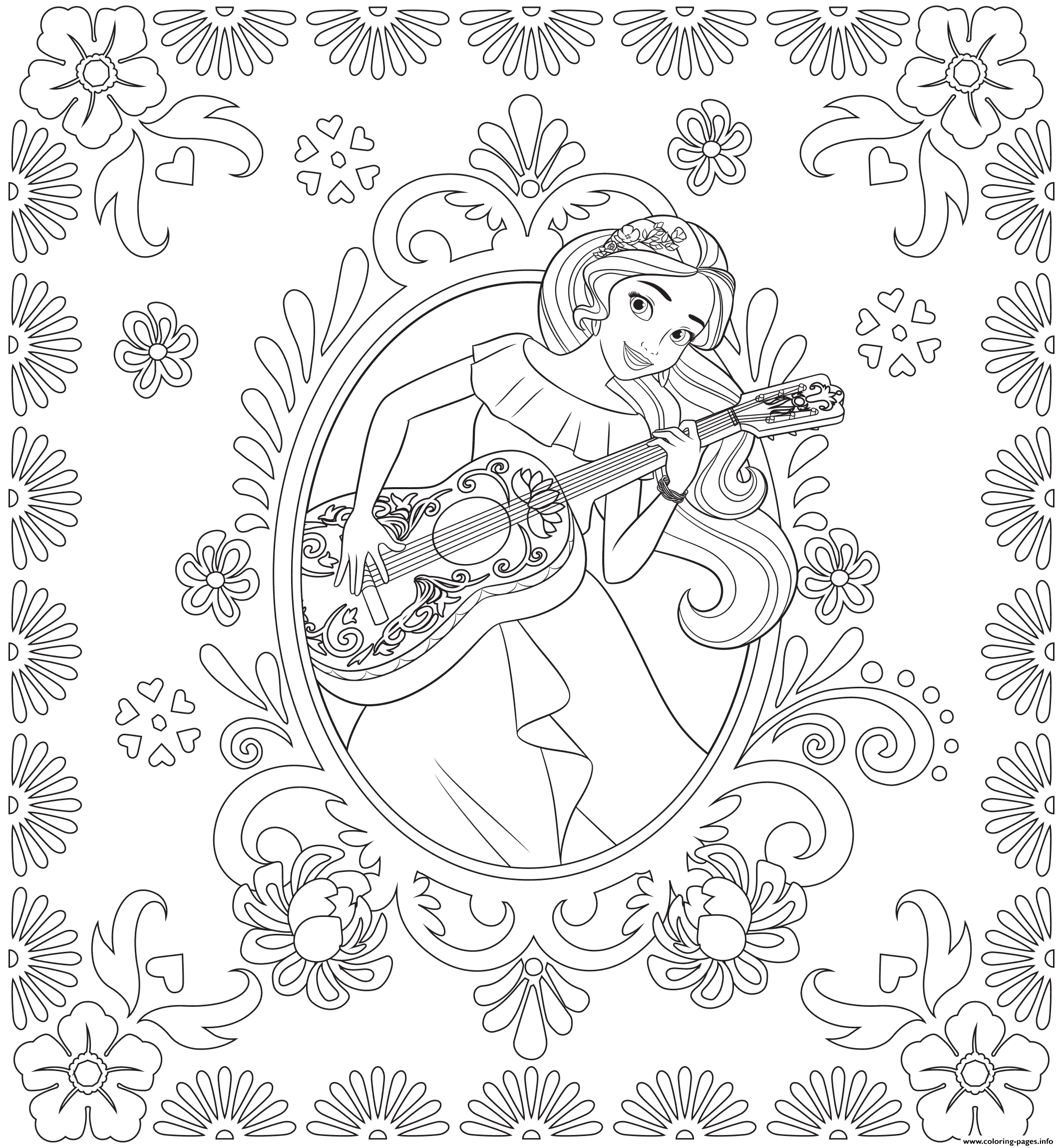2125x2300 Willpower Princess Elena Coloring Page Of Avalor Disney Pages