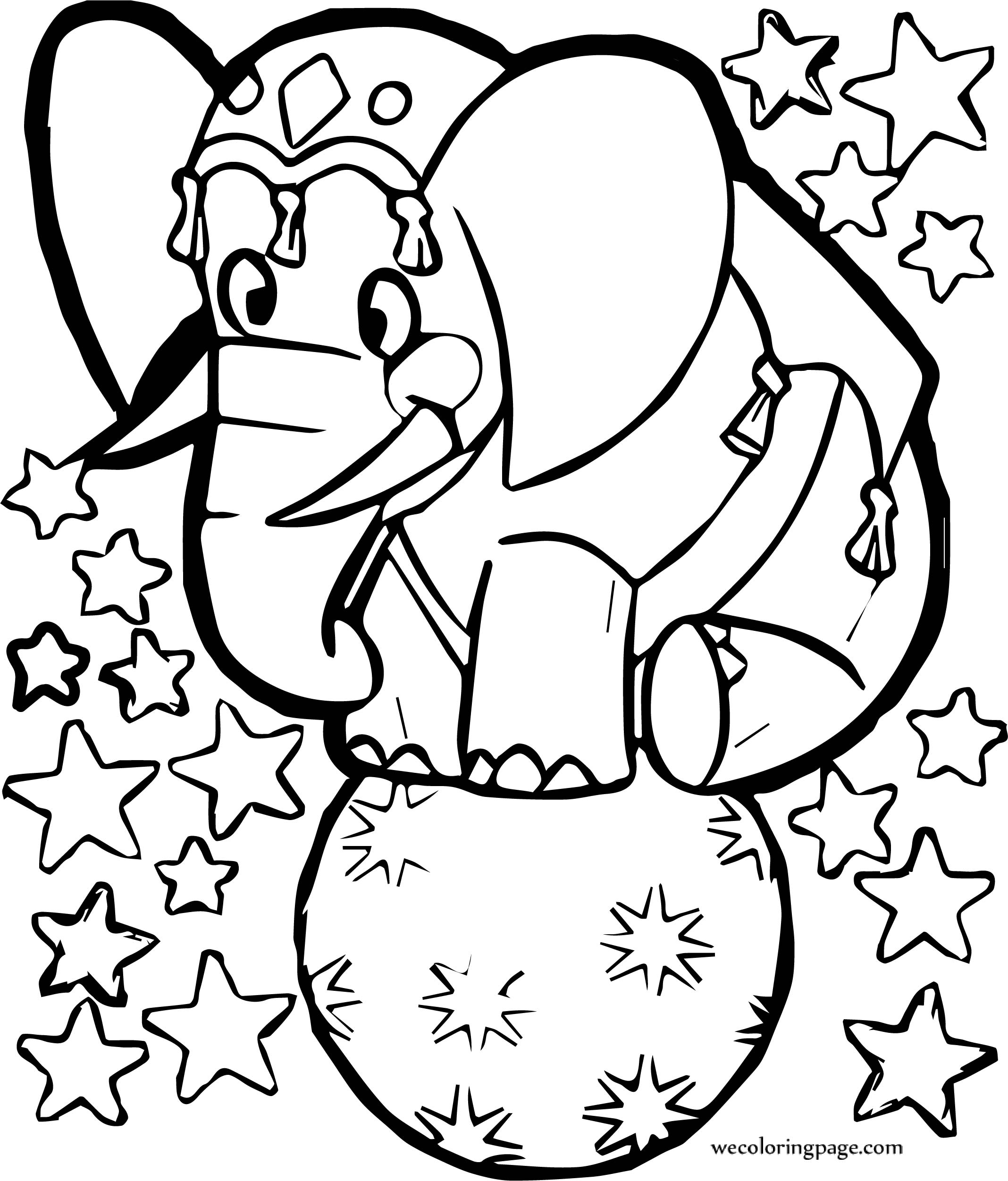 2136x2503 Elephant Cartoon On Ball Coloring Page Wecoloringpage
