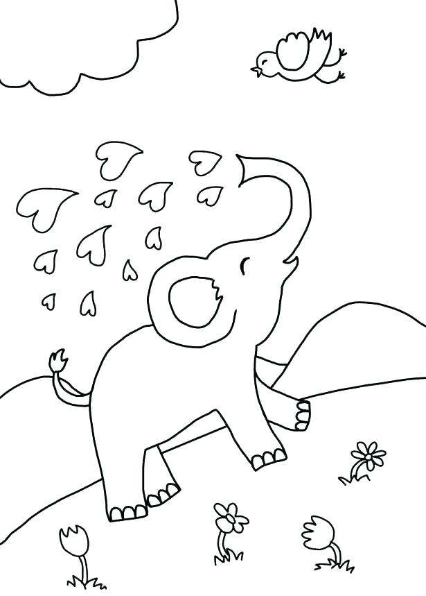 615x859 Elephant Coloring Page Coloring Pages Elephant Cartoon Elephant