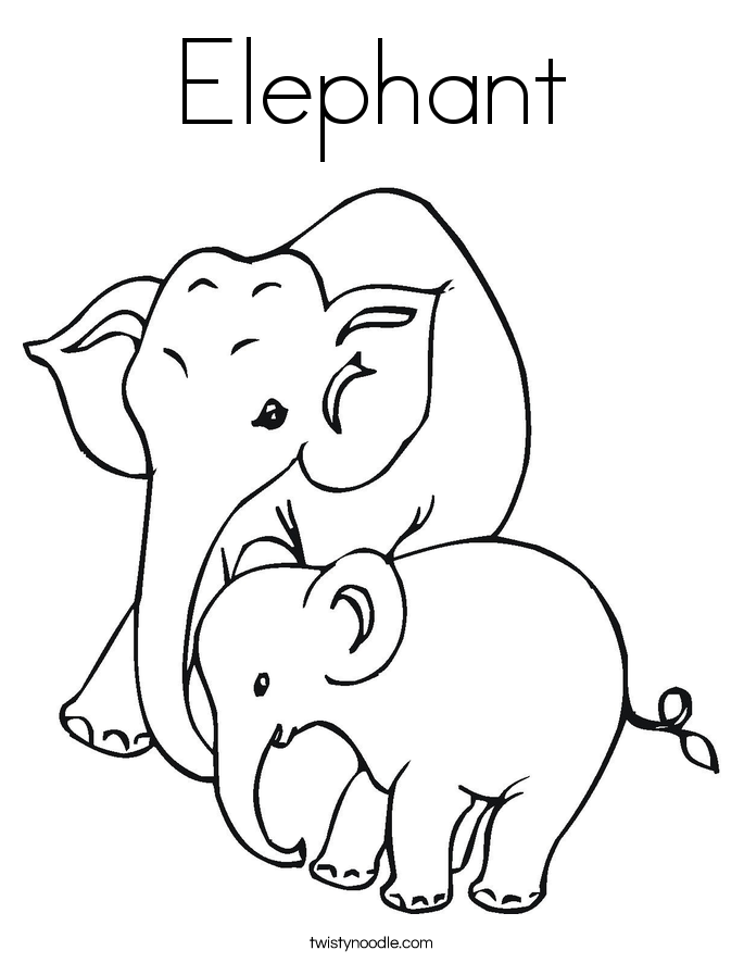 685x886 Elephant Coloring Page