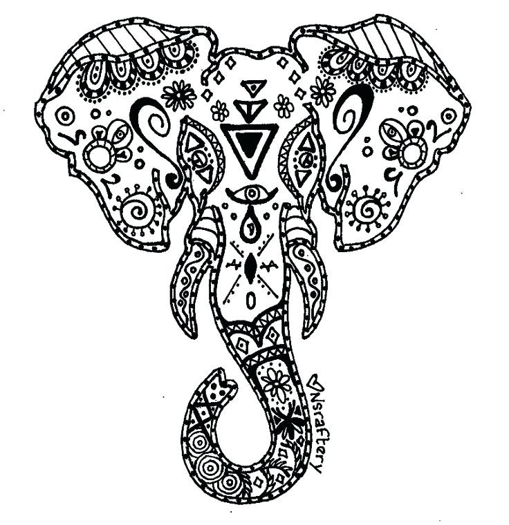 Free Printable Elephant Coloring Pages For Adults 736x760 Free Printable Elephant Coloring Pages For Adults