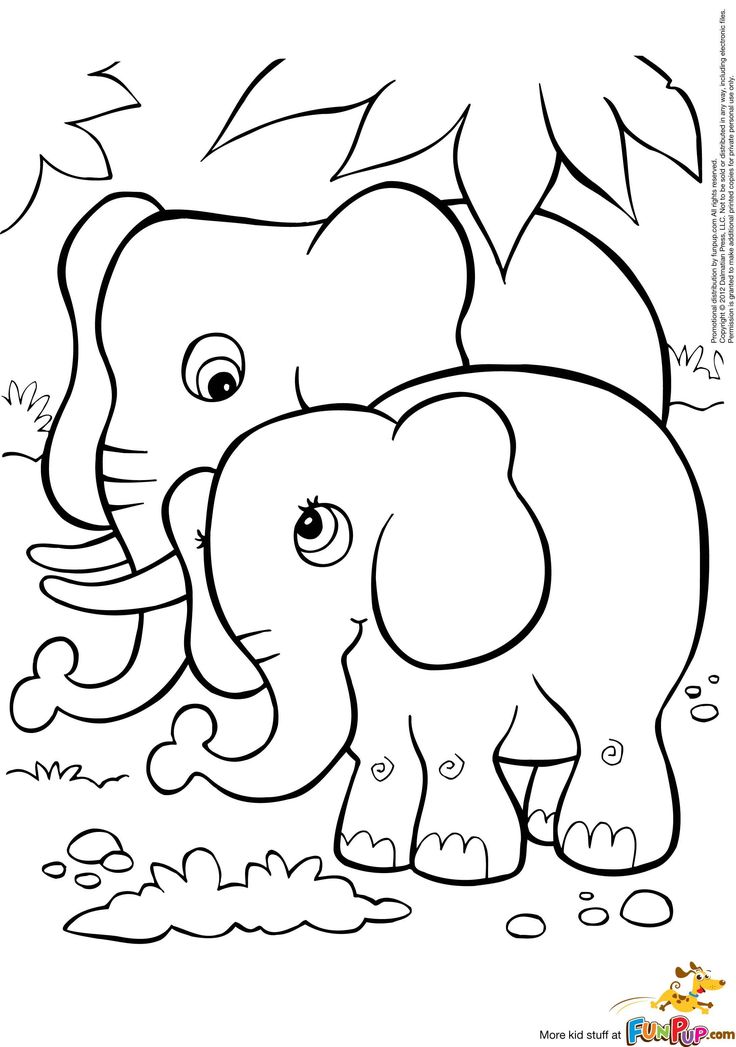 Elephant Coloring Pages For Kids