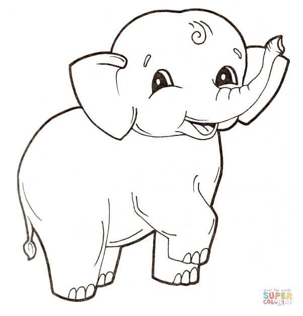 602x628 Coloring Pages For Kids Elephant